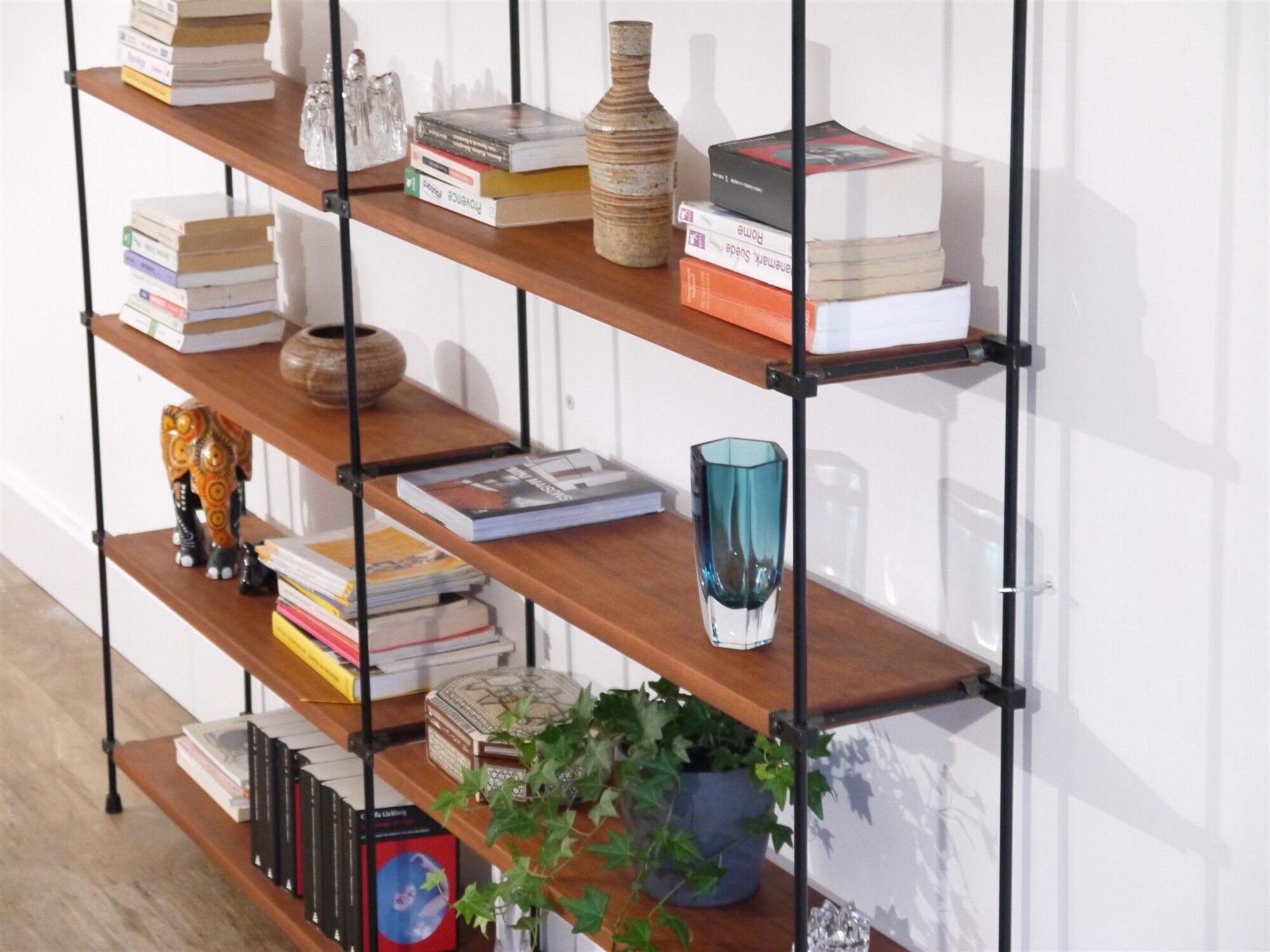 Vintage shelves in teak and metal 1960