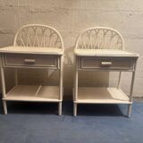 Duo of vintage bedside tables