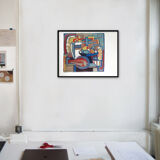 Mid-century Modern German lithograph