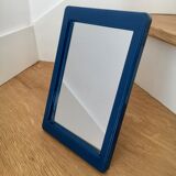Miroir à mains années 80 cadre bleu marine 22x15cm