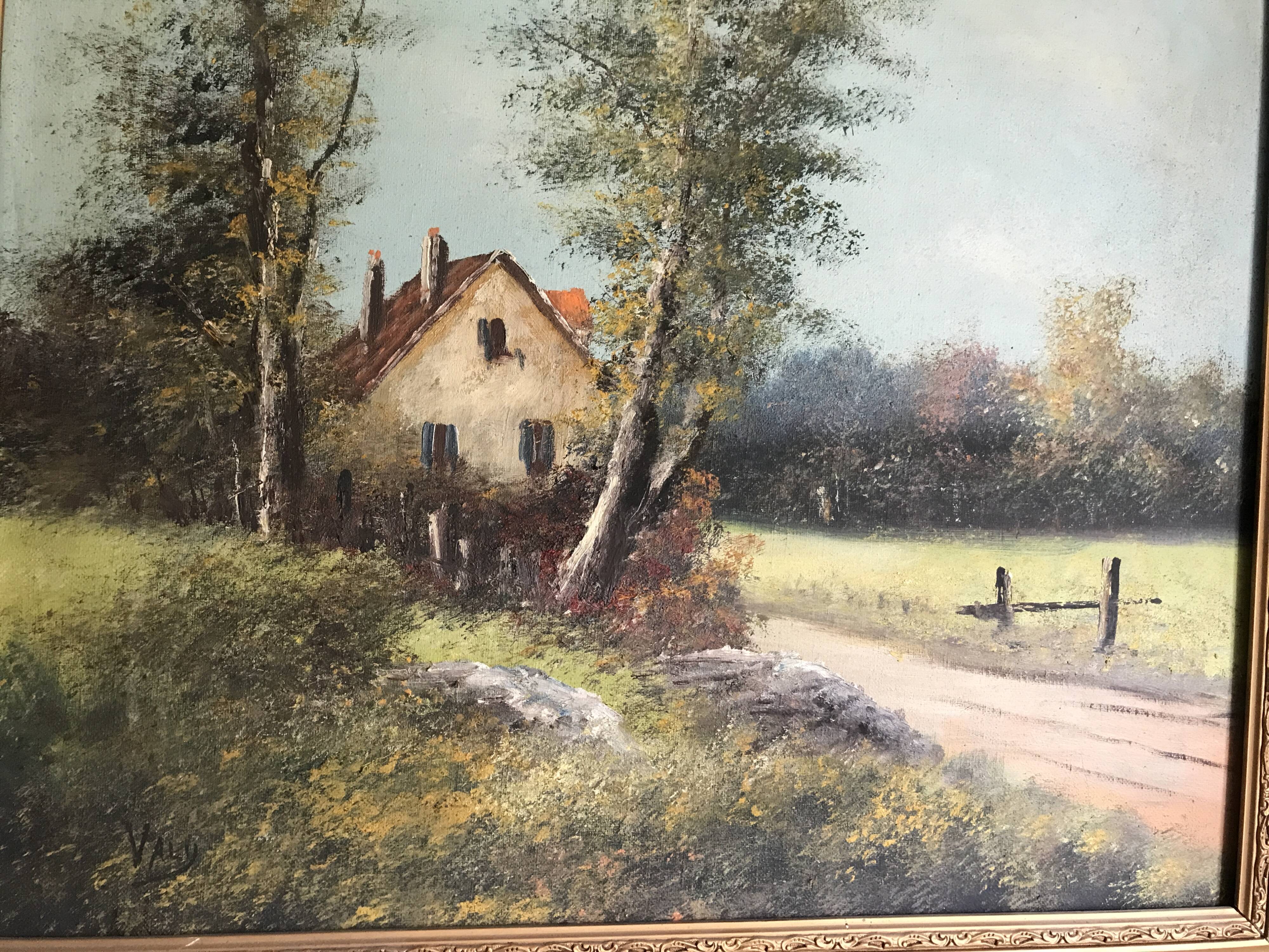 Pair two oil paintings on canvas