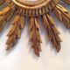 Vintage wooden Golden Sun mirror, 60 years