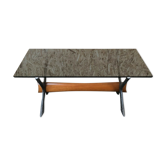 Table basse en verre en teck métal