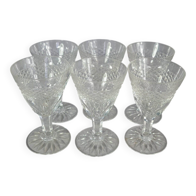 Ensemble de 6 anciens verres aperitif cristal taillé. Parfait état.  SC