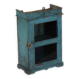 Old blue showcase old teak wood piece and patina of origin india