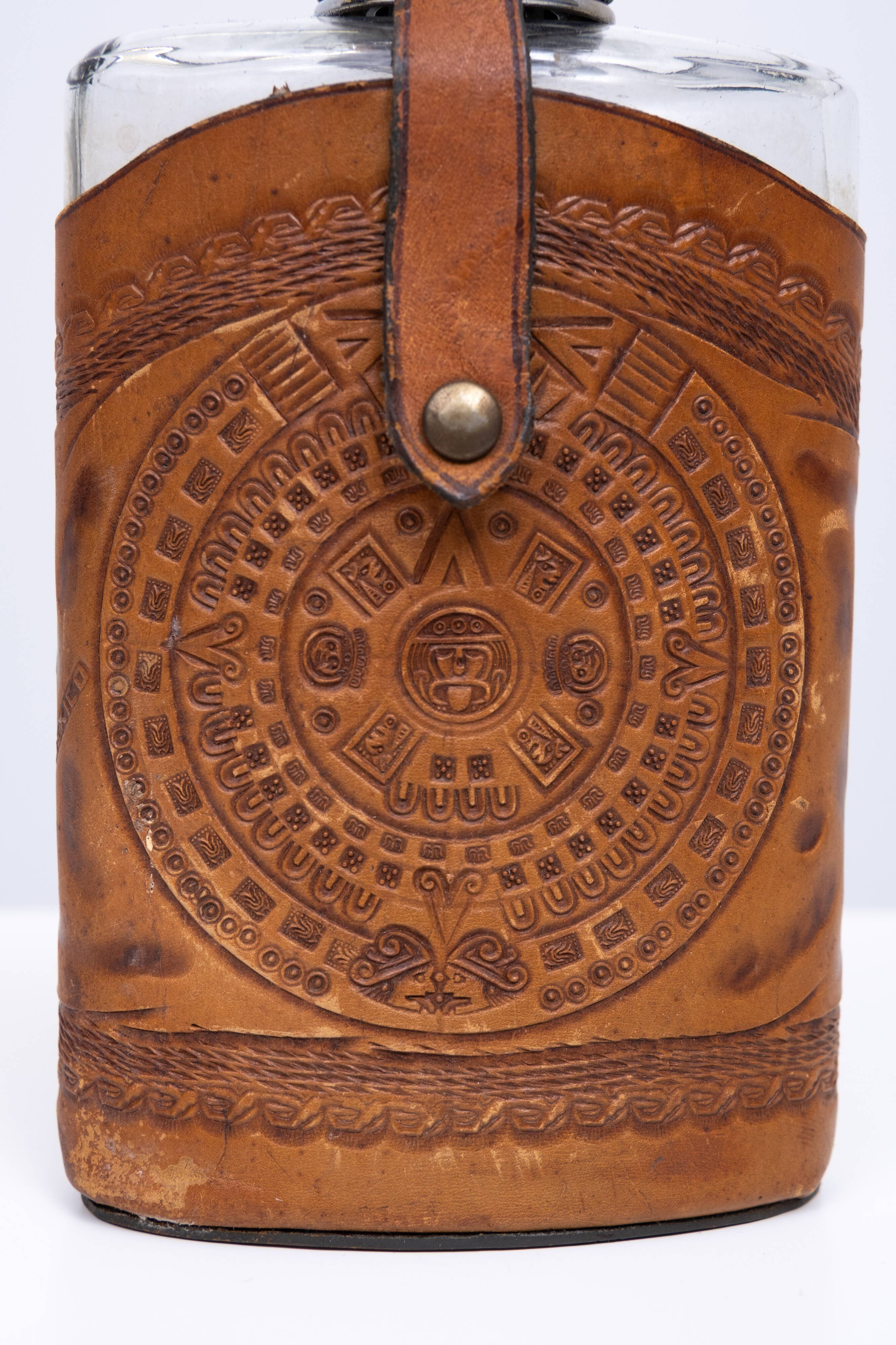 Angel Pazmino Tequila Hip Flask Ecuador 1960s