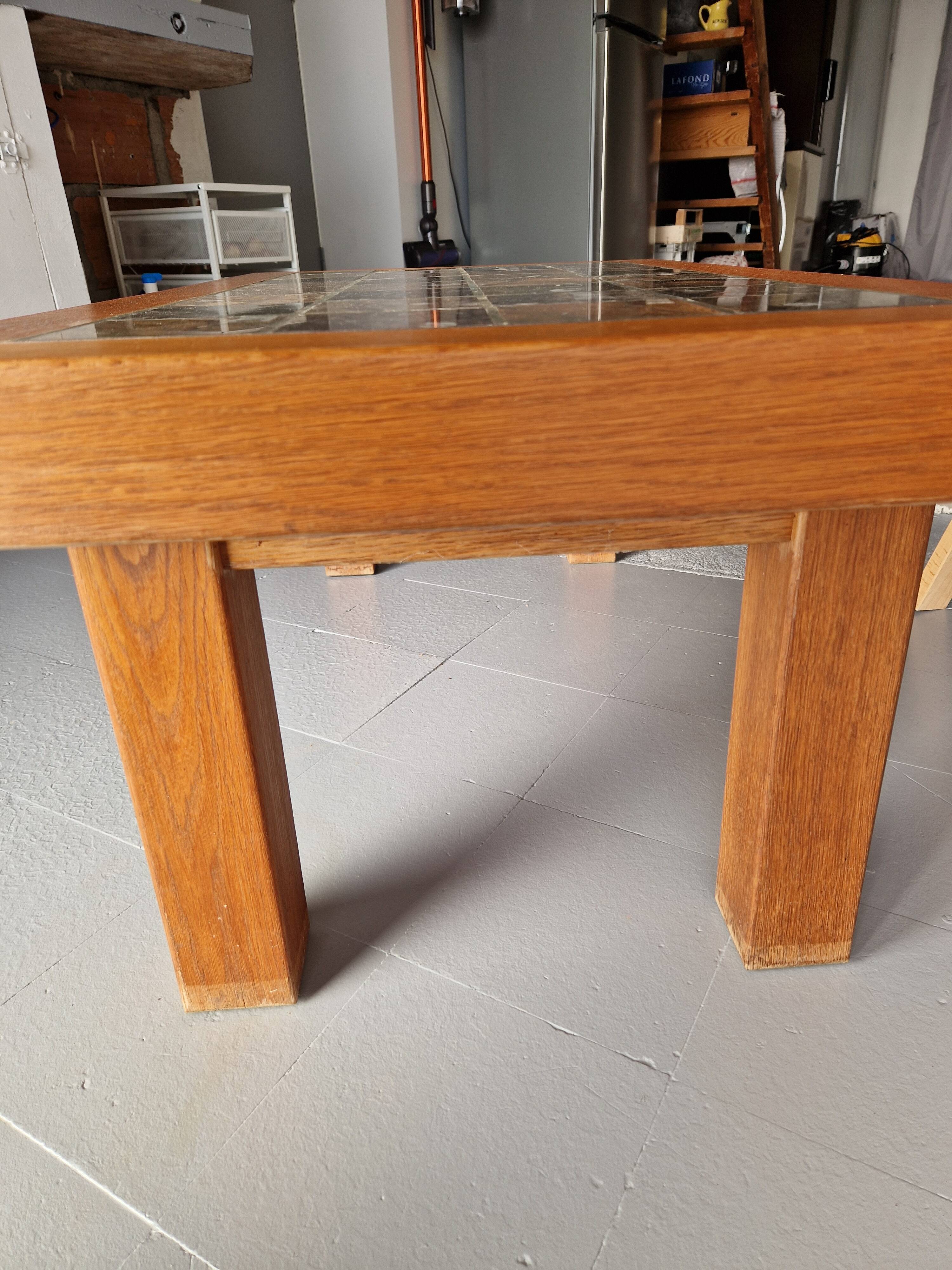 Brutalist coffee table 1960 to 1970 with inclusion of erfoud stone mosaic