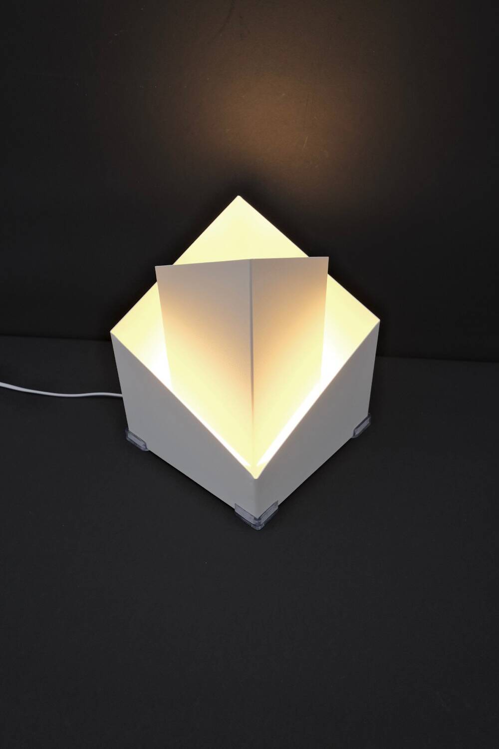 Modernist metal lamp by SCE, France 1950