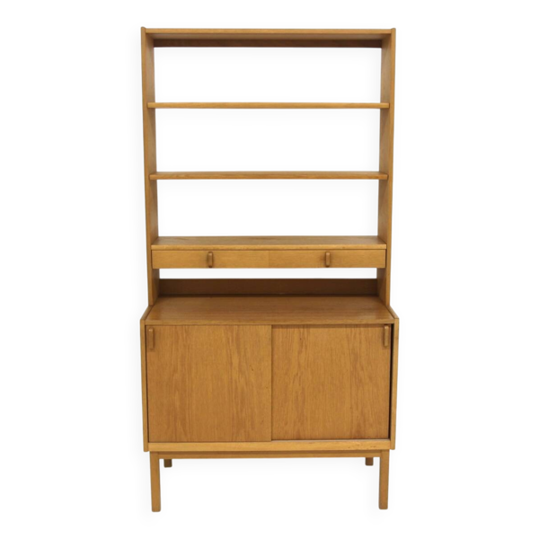 Bibliothèque scandinave en chêne, Bertil Fridhagen, Bodafors, Suède, 1960