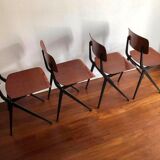 Set of 4 vintage chairs and design feet compass Marko by Kooistra