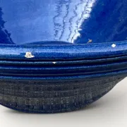 Handmade deep dish in glazed terracotta