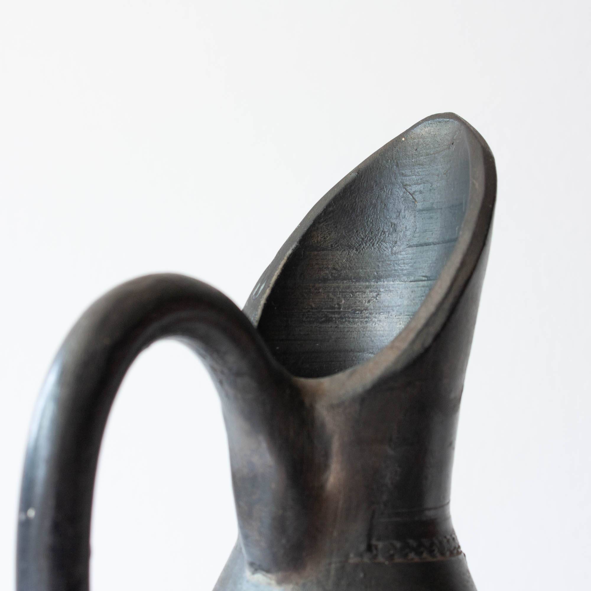 Vintage Handmade Black Pottery Vase from Bisalhaes, 1960's