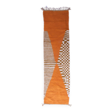 Tapis Couloir Orange Contemporain - 351 x 97 cm