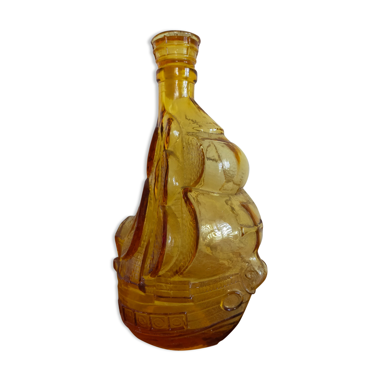 Vintage amber glass bottle