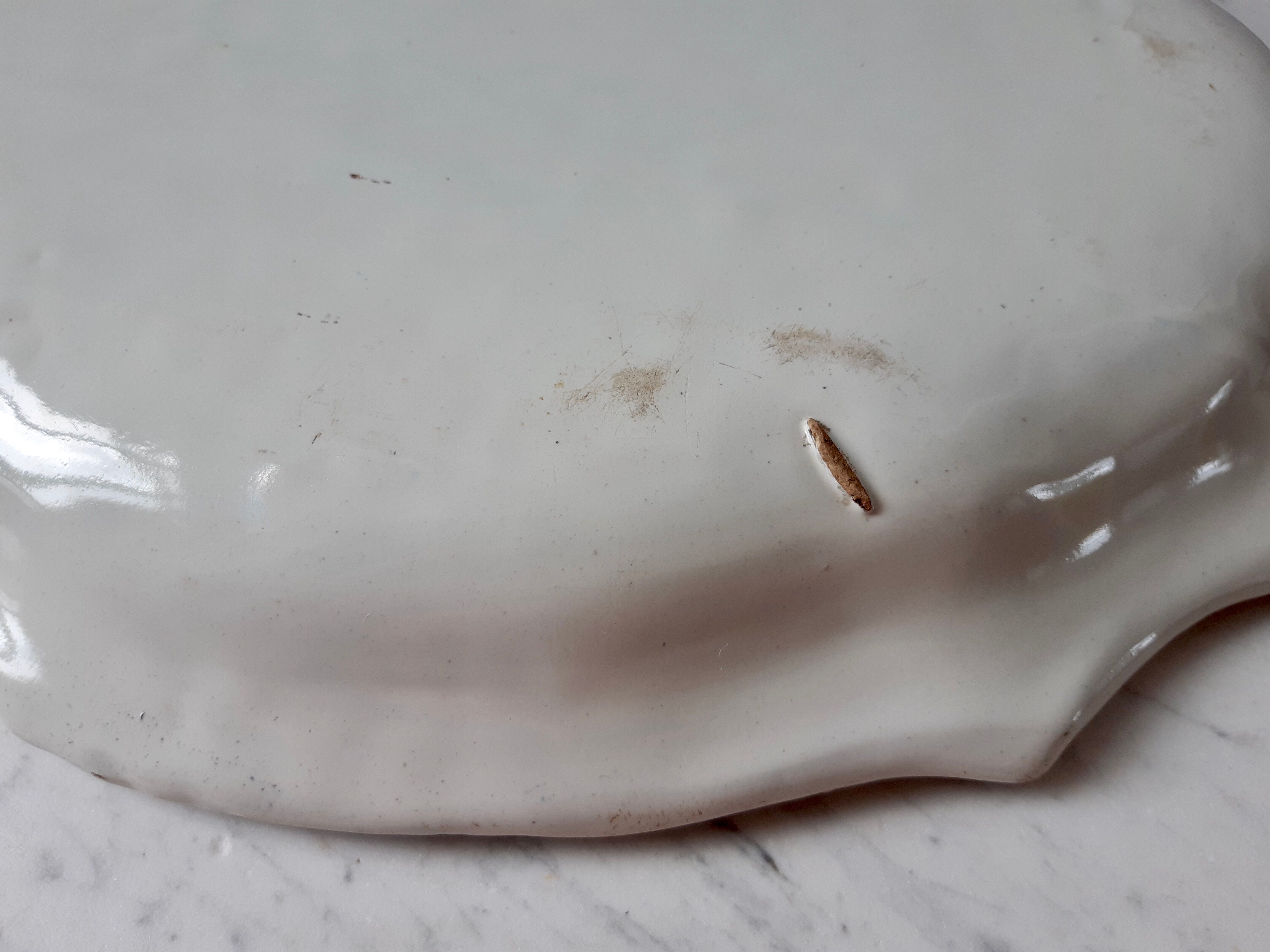 Dish oval iron earth early 20th century