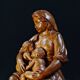 Virgin breastfeeding the Child Jesus and Saint John religious sculpture wood
