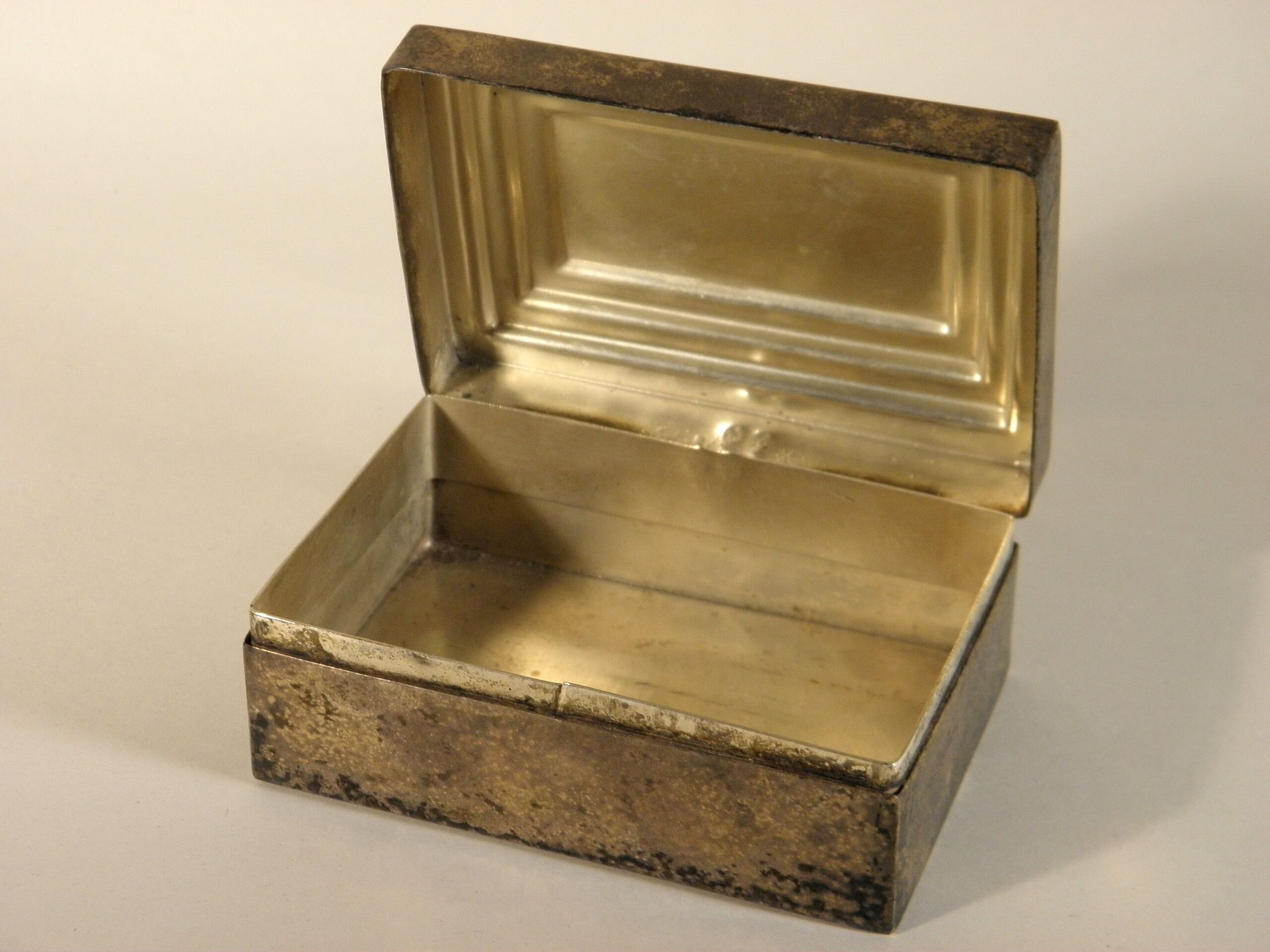 Silver brass jewellery box