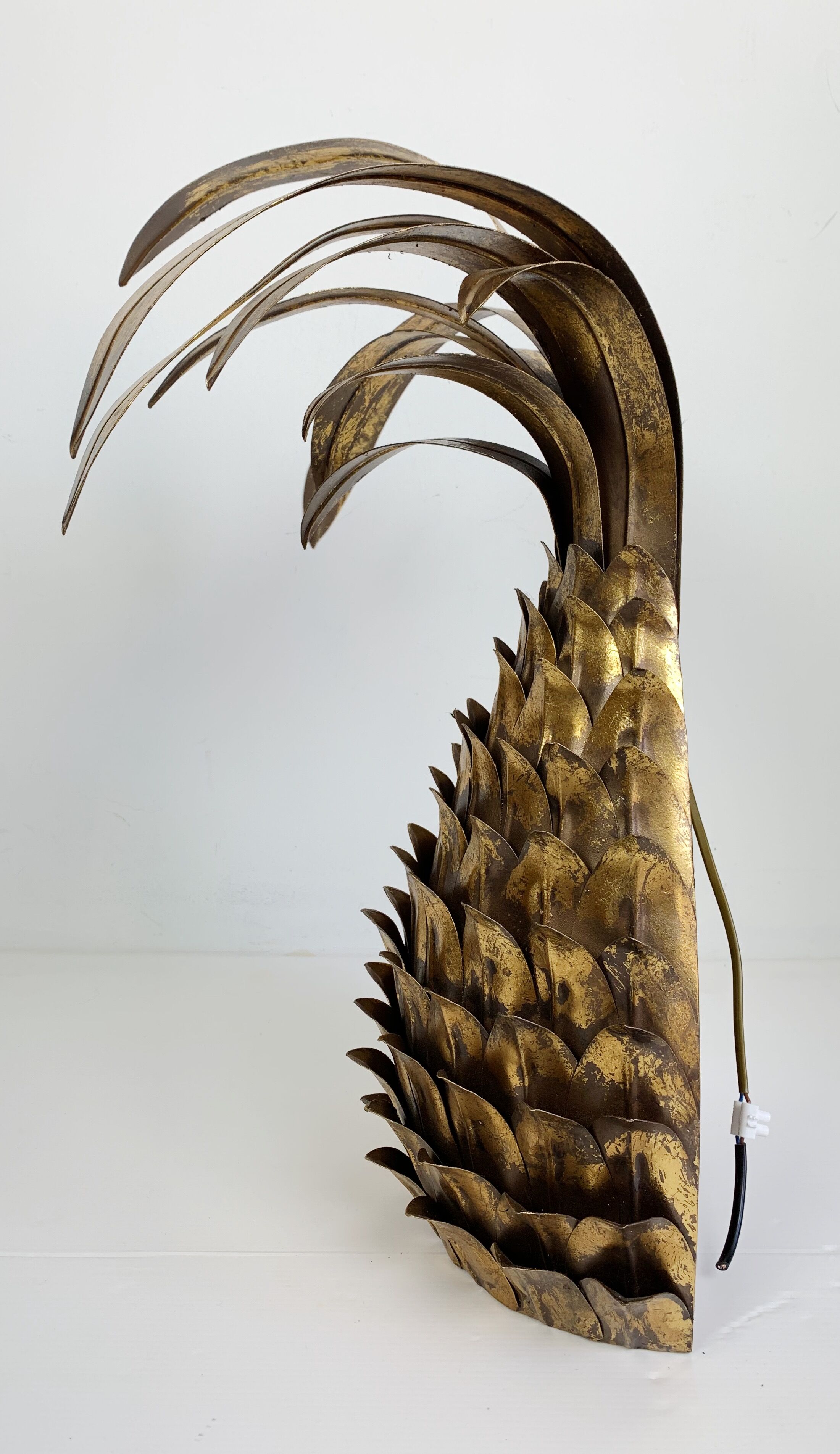 Ananas  wall light  paire  years 70" in gold metal