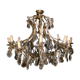 House Lucien Gau's gilded bronze and crystal chandelier