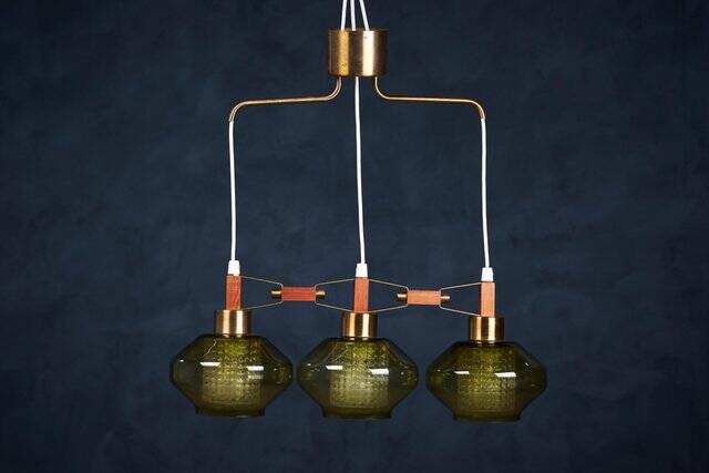 Glass Pendant Lamp by Carl Fagerlund, 1961