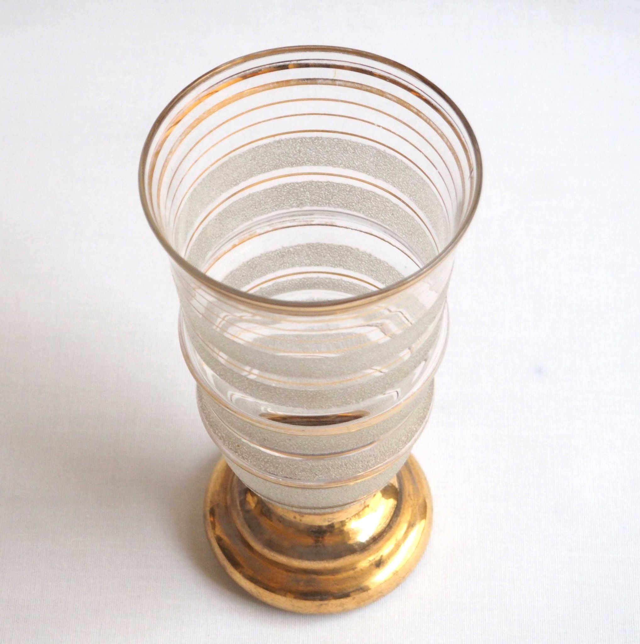 Vase verre et or années 1940