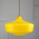 Mid-Century Italian Brass and Yellow Glass Pendant Lamp