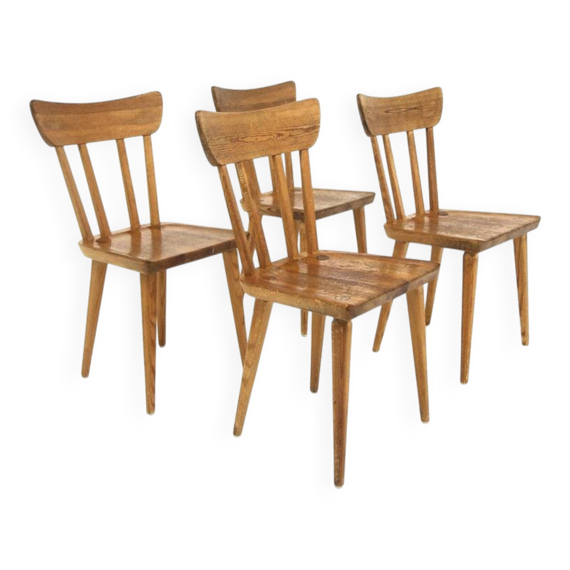 Set of 4 Scandinavian "Sportstugemöbler" chairs, Göran Malmvall, Sweden, 1950