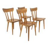 Set of 4 Scandinavian "Sportstugemöbler" chairs, Göran Malmvall, Sweden, 1950