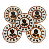 Set of 5 Boch Kimono Soup Plates – Retro 1970s Style