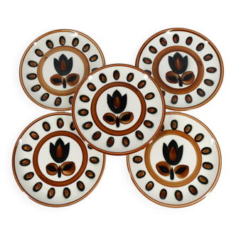 Set of 5 Boch Kimono Soup Plates – Retro 1970s Style