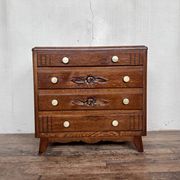 Chest of drawers semainier chiffonnier vintage oak 1950 style Art deco