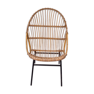 Armchair in rattan designed by Alan Fuchs year 1960