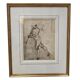 Framed drawing after an old master – Man pulling an animal