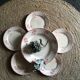 Five plates dessert and serving dish Digoin Sarreguemines model "Margot"