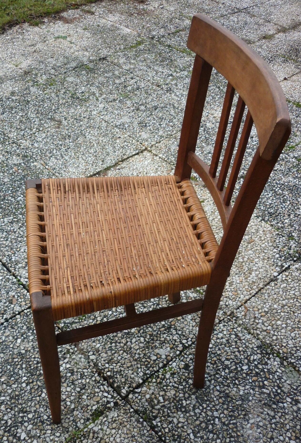 Renovated wicker-seated bistro chair