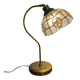 Swan neck lamp. Brass lampshade with mother-of-pearl leaf patterns.