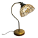 Swan neck lamp. Brass lampshade with mother-of-pearl leaf patterns.