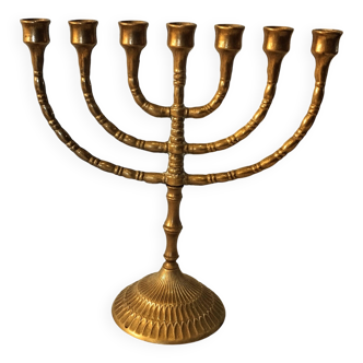 Chandelier Menorah à sept branches en laiton