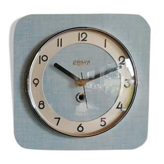 Clock formica vintage clock square wall silent "Blue Silver Sky"