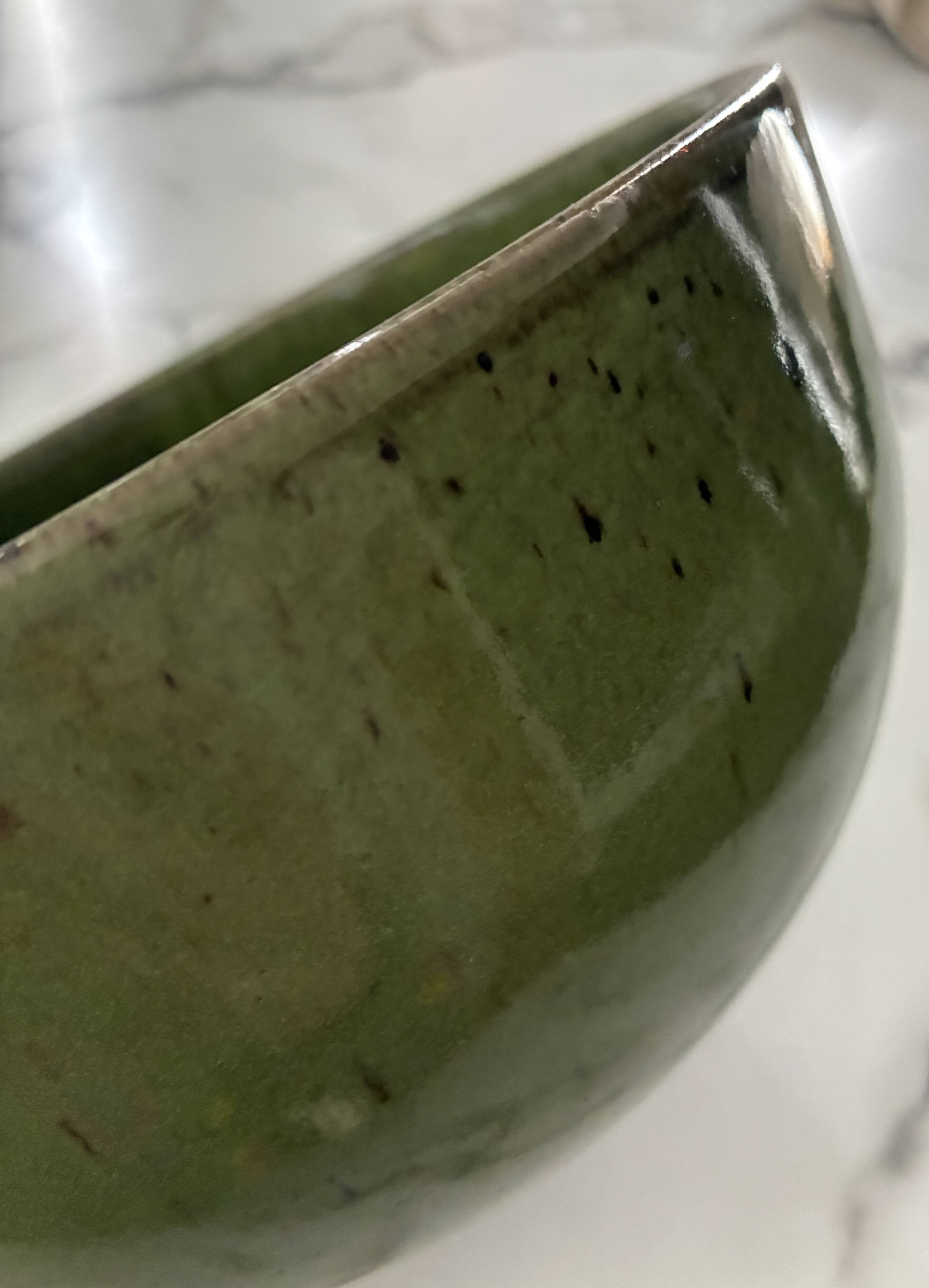 Glazed stoneware salad bowl Poterie du Der