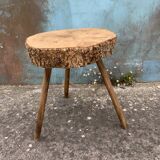 Raw cork oak tripod table