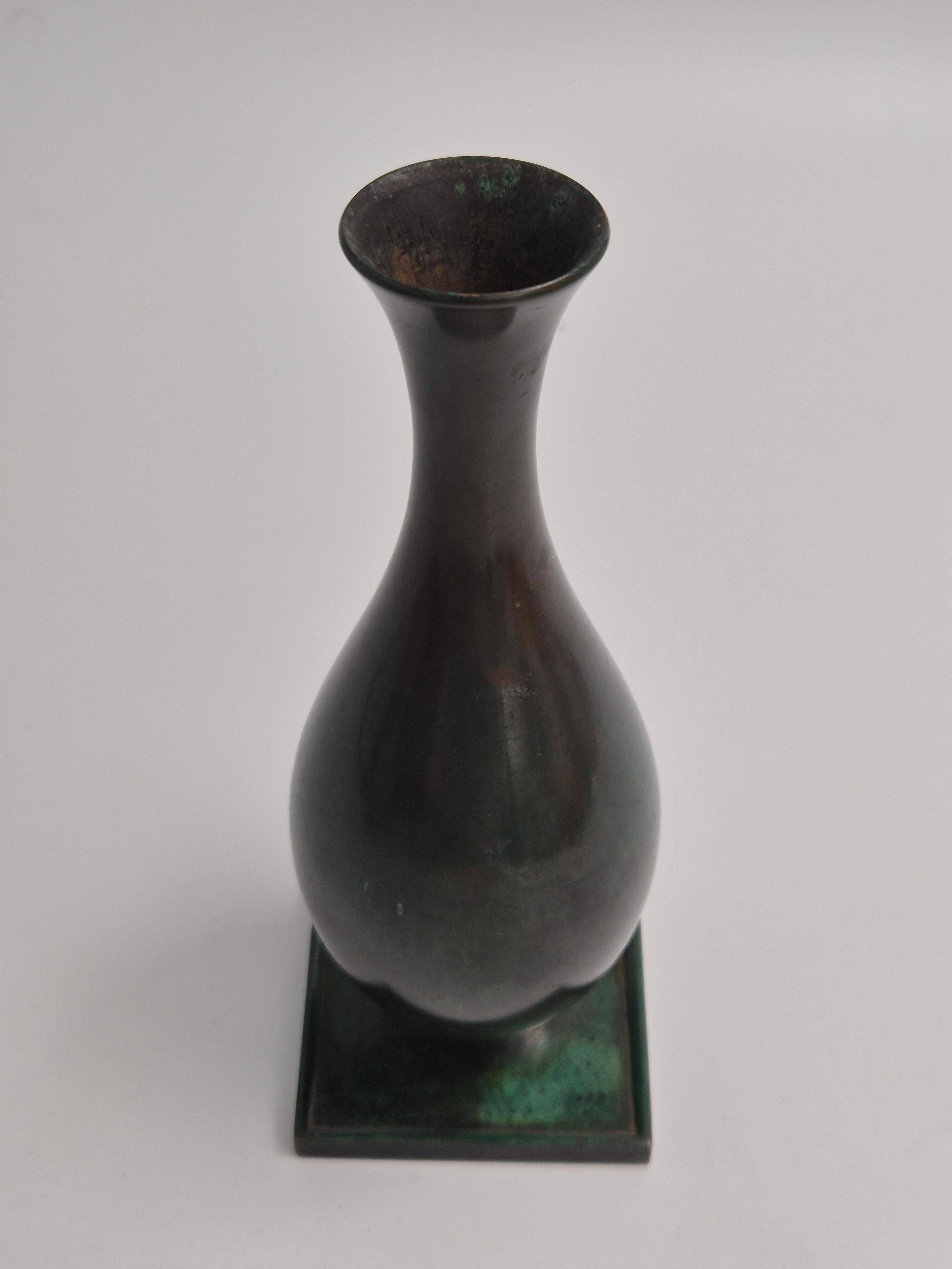 Jacob Ängman for GAB, solid bronze vase, Swedish grace / Art Deco