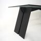 Table en verre et métal noir, années 1970