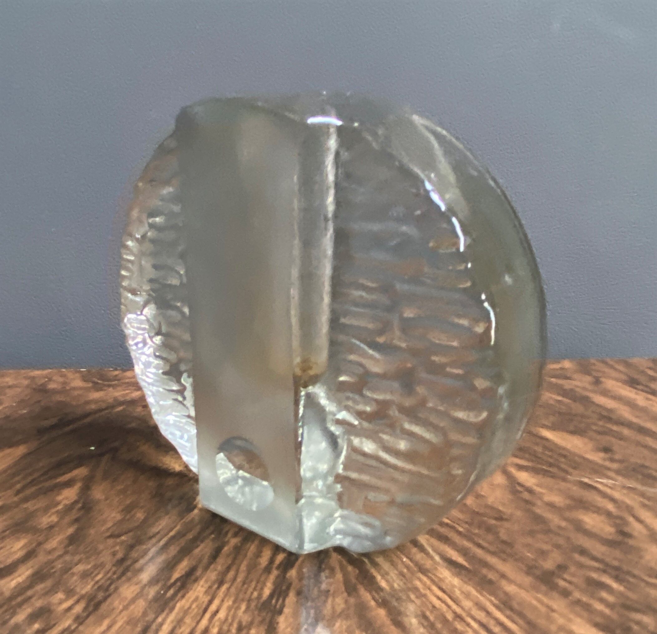 Glass Bud Vase, Walther Solifleur, Iceberg, Crystal, Glass Vase, Designed Heiner Dusterhaus, 1960s