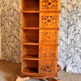 Late 19th century walnut revolving bookcase