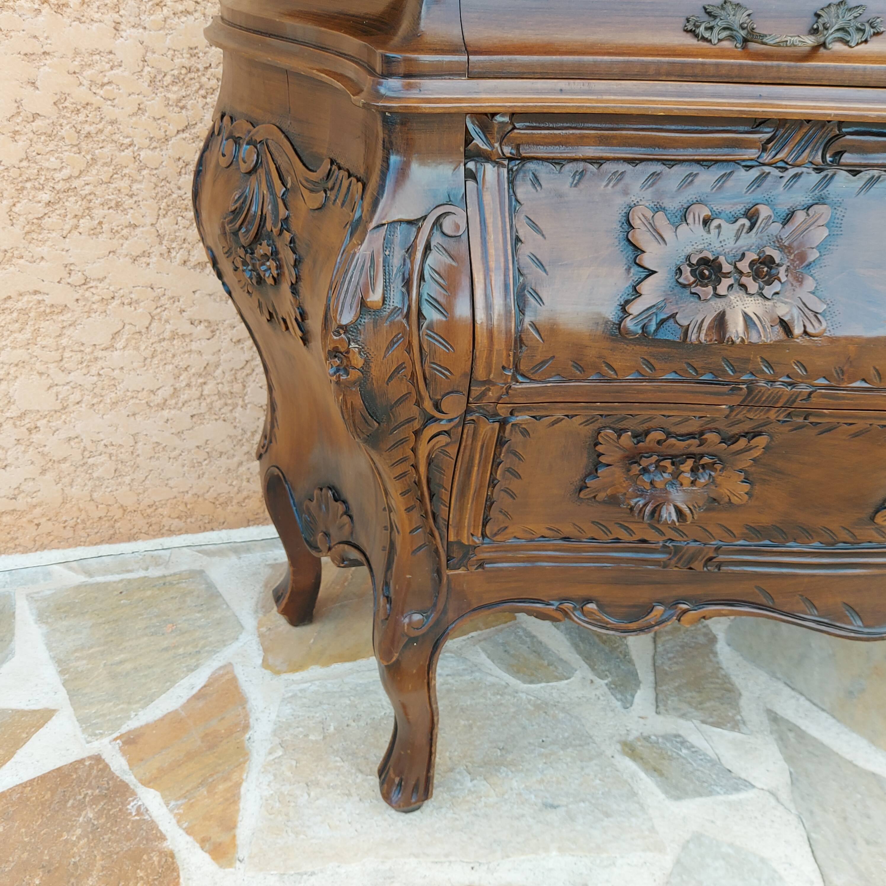 Vintage Louis XV style tomb chest of drawers