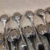 12 silver-plated metal mocha spoons, Ercuis Valencay silversmith, 10cm