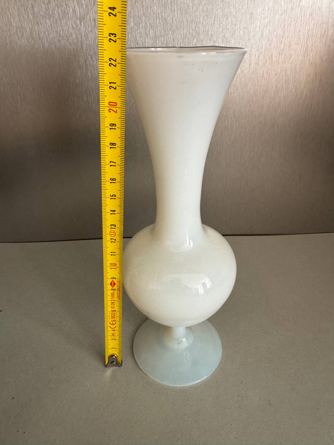 20th century white opaline vase