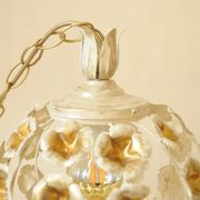 Flower ball chandelier - vintage floral pendant light in gold metal