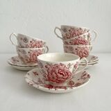 6 Johnson Brothers "Rose Chintz" English earthenware mugs